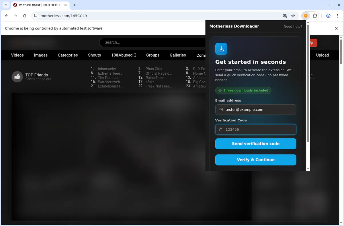 Motherless Video Downloader browser extension screenshot 5